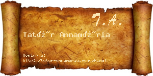Tatár Annamária névjegykártya